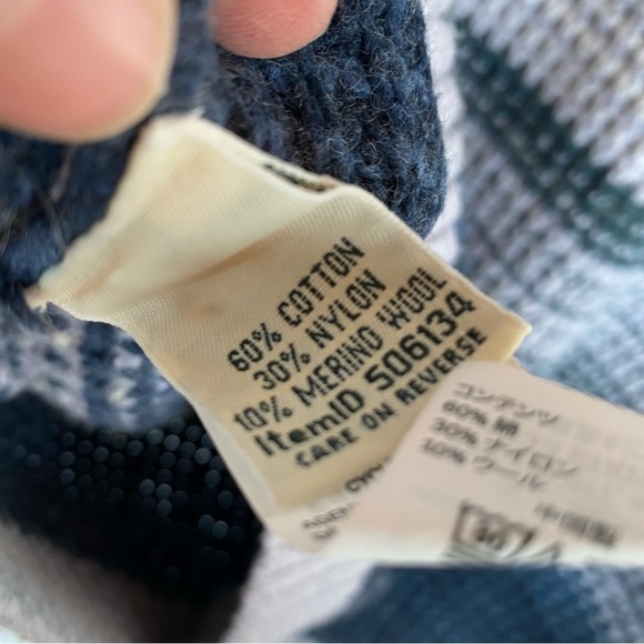 L.L. BEAN Merino Wool blend knitted waffle Cowl Neck sweater Womens size XL - Picture 5 of 8